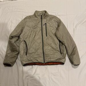Simms Tan Puffer Jacket with Stand-up Collar